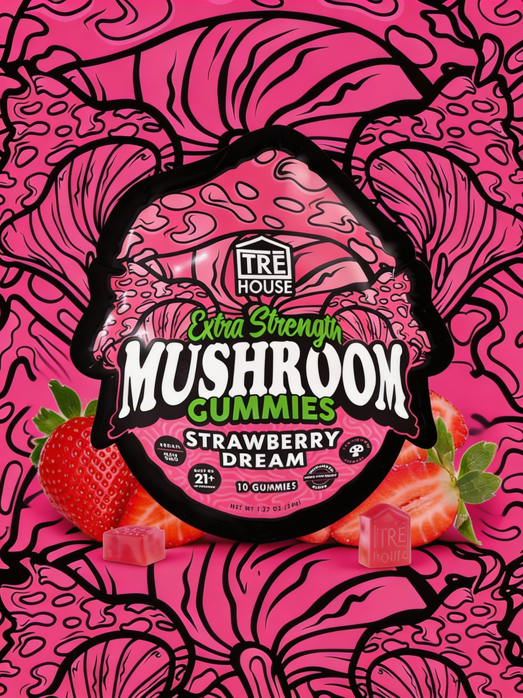TRE House Mushroom Gummies | Strawberry