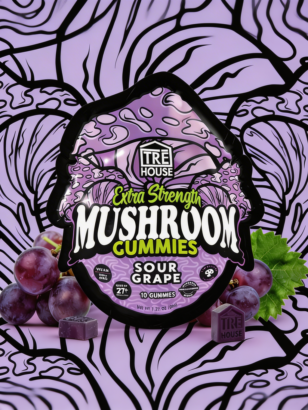 TRE House Mushroom Gummies | Sour Grape