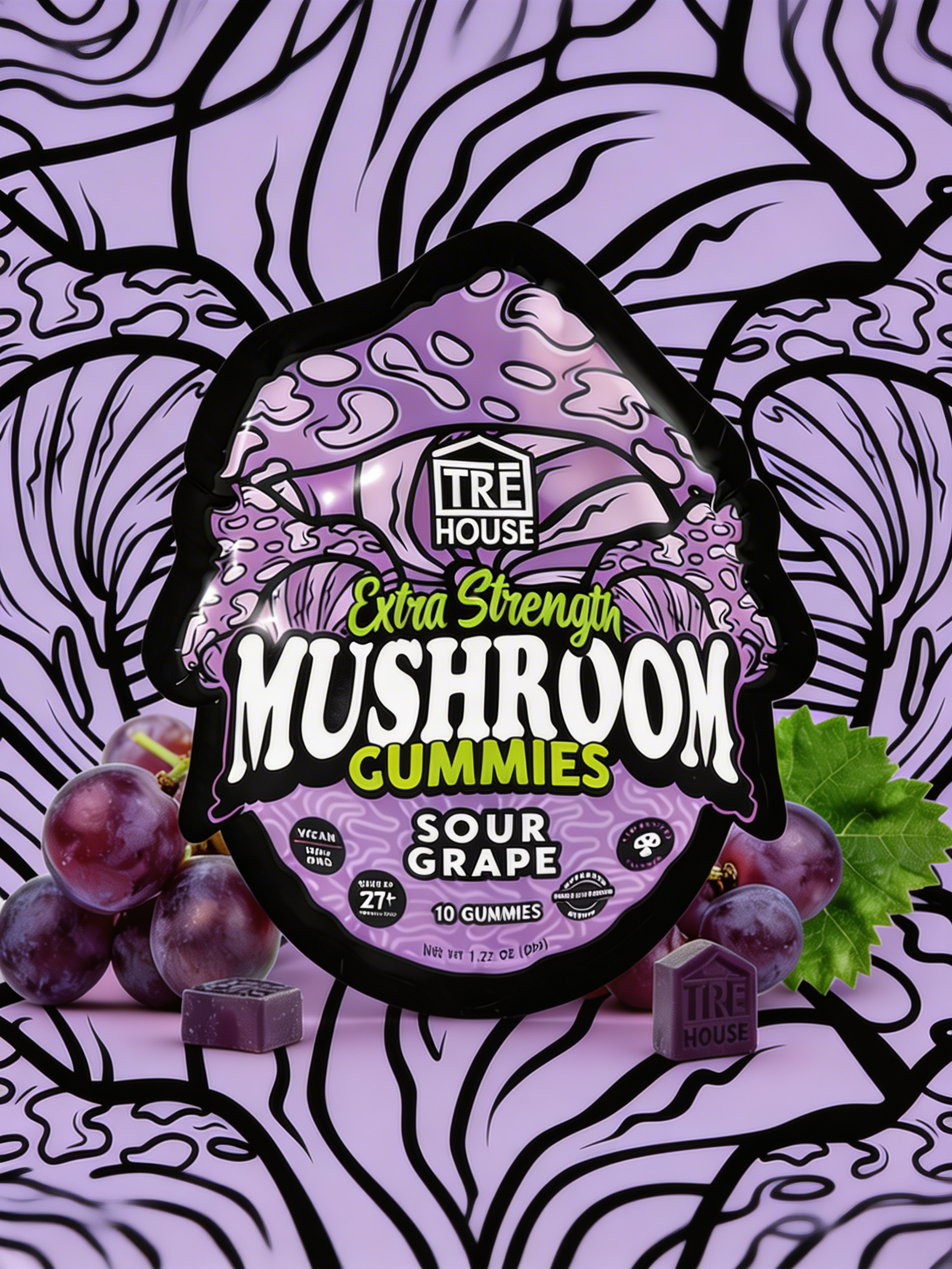 TRE House Mushroom Gummies | Sour Grape