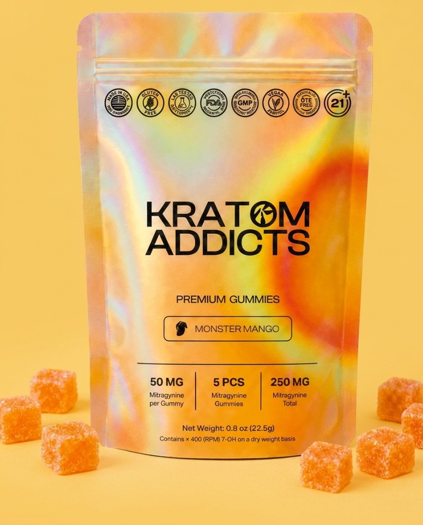 Kratom Addicts Premium Gummies Monster Mango alternate