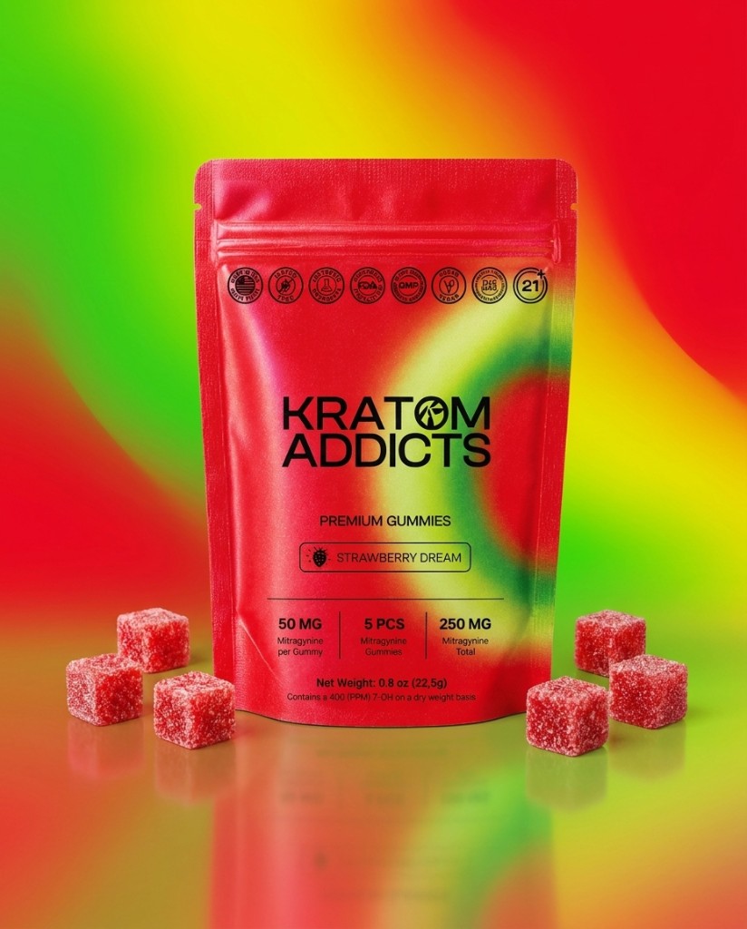 Kratom Addicts Premium Gummies Strawberry Dream