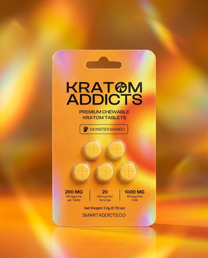 Kratom Addicts Premium Chewable Tablets Monster Mango